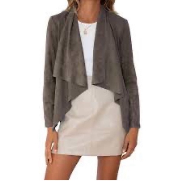 Grey Waterfall Faux Suede Jacket Bought From Nordstrom Rack Size Small NWT Dalia - Picture 3 of 6